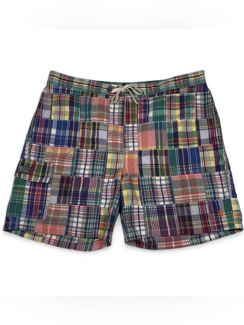 RARE VTG Polo Ralph Lauren Madras Plaid Board Shorts Men’s Size XL L7 LOGO Swim